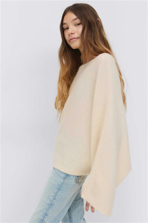Gina Tricot - Y knitted poncho sweater - striktrøjer - Gul - 170 - Pige