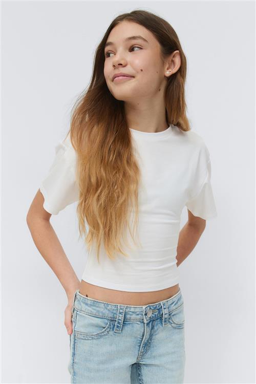 Gina Tricot - Y fitted tee - overdele - Hvid - 170 - Pige