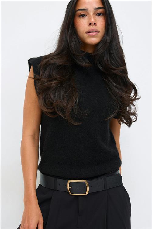 Gina Tricot - Large buckle belt - Bælter - Sort - M/L - Dame