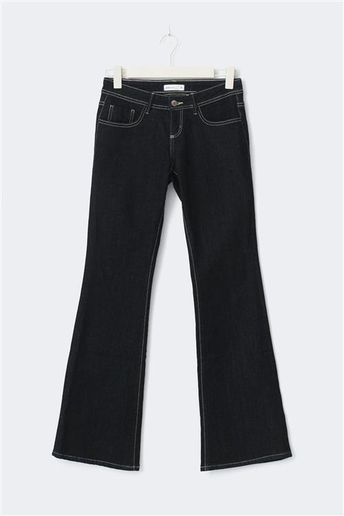 Gina Tricot - Ultra low flare petite jeans - ultra low waist - Blå - 44 - Dame