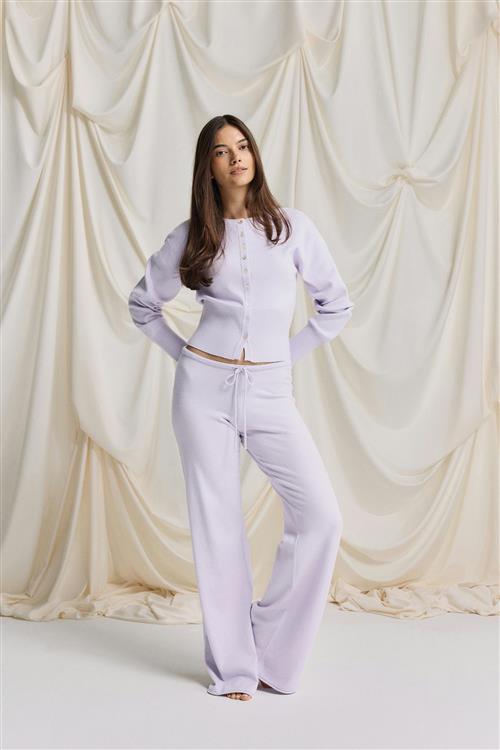 Gina Tricot - Knitted trousers - Vide bukser - Lilla - XS - Dame