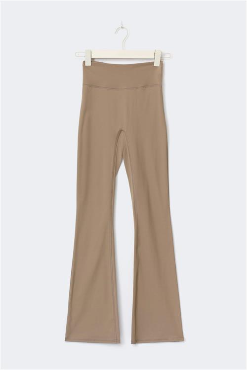 Gina Tricot - Petite flare yoga tights - yoga pants - Beige - S - Dame