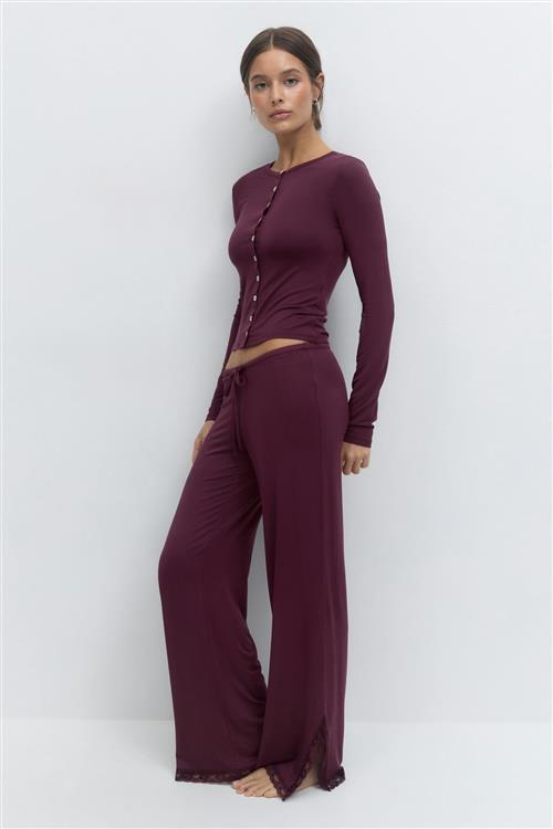 Gina Tricot - Soft lace loungewear trousers - Homewear - Lilla - S - Dame