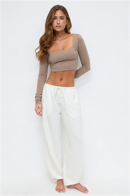 Gina Tricot - Soft sport sweatpants - Joggingbukser - Hvid - M - Dame