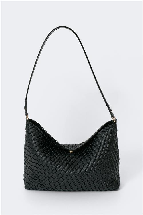 Gina Tricot - Slouchy braided strap bag - flettede tasker - Sort - ONESIZE - Dame