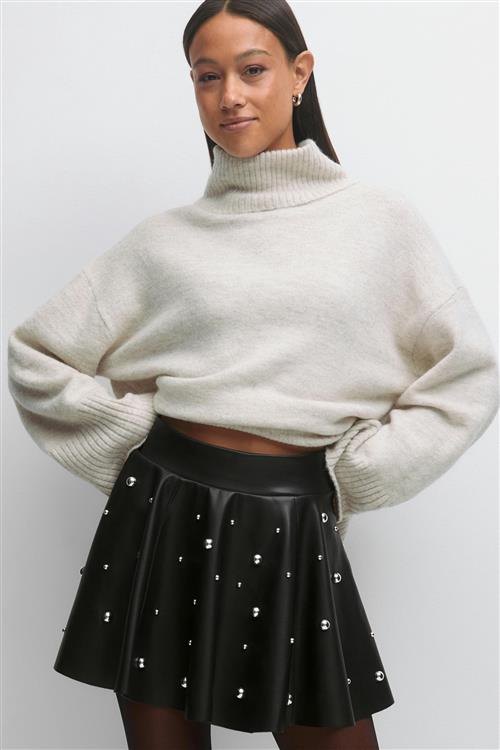 Gina Tricot - Pu mini skirt - korte nederdele - Sort - S - Dame