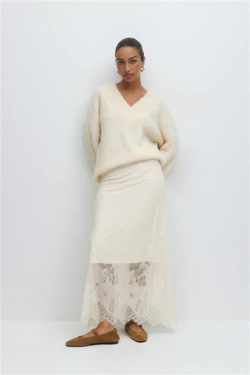 Gina Tricot - Lace skirt - lange nederdele - Hvid - M - Dame