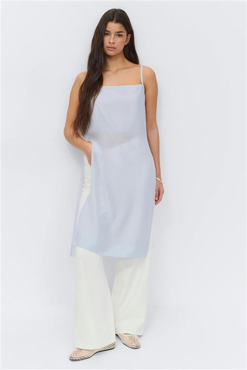 Gina Tricot - Sheer dress - midi kjoler - Blå - S - Dame