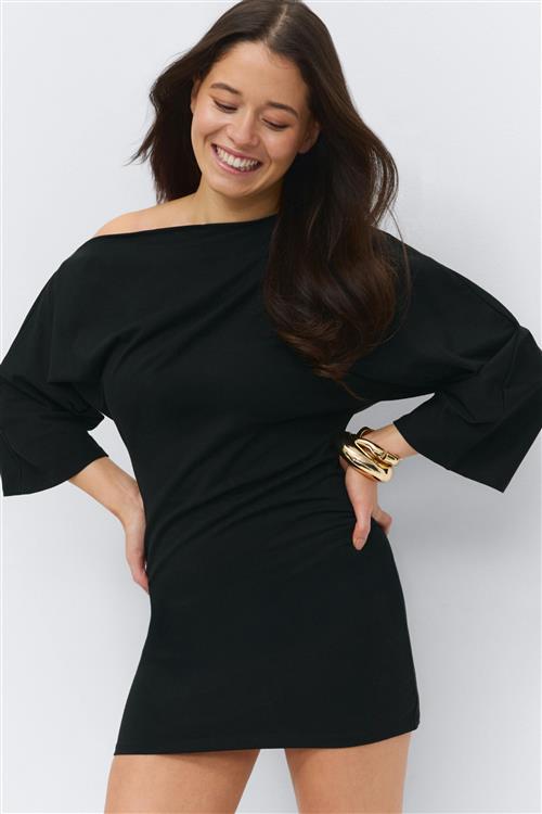 Gina Tricot - 14+ shaped long sleeve dress - kjoler - Sort - S - Dame