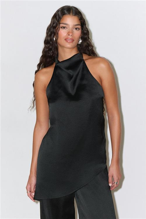 Gina Tricot - Halterneck tunic top - Halterneck-toppe - Sort - 36 - Dame