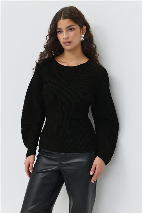 Gina Tricot - Knitted top - Langærmede toppe - Sort - M - Dame