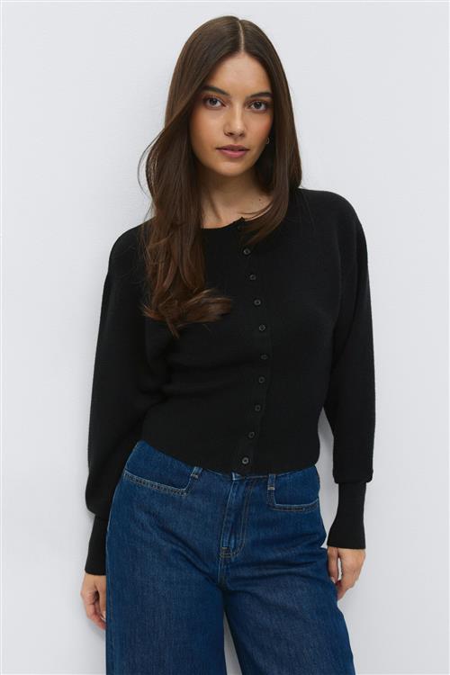 Gina Tricot - Shaped knitted cardigan - Cardigans - Sort - XL - Dame