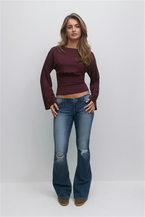 Gina Tricot - 14+ x-tra low cut off jeans - Jeans - Blå - L - Dame