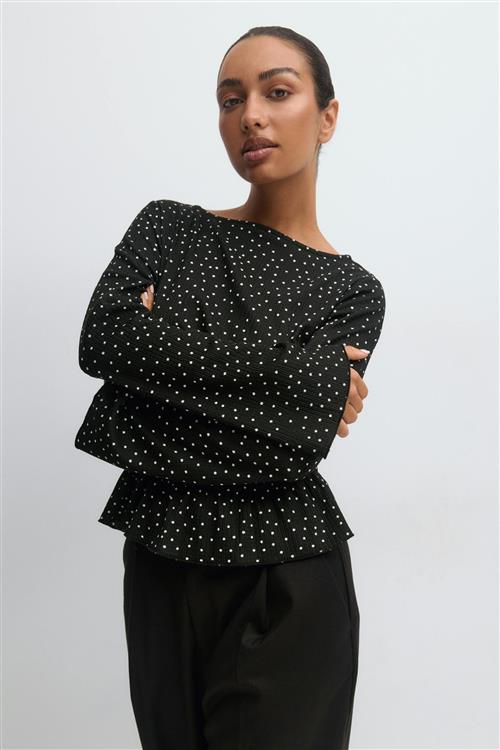 Gina Tricot - Long sleeve smock top - Langærmede toppe - Sort - S - Dame