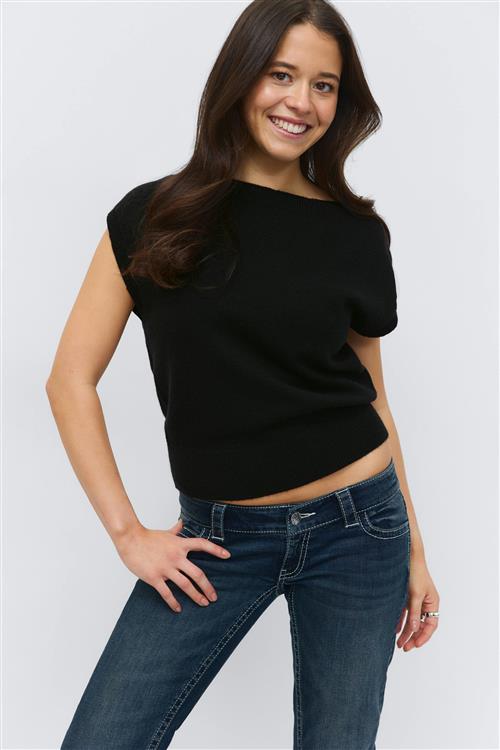 Gina Tricot - 14+ knitted cape top - Toppe - Sort - L - Dame