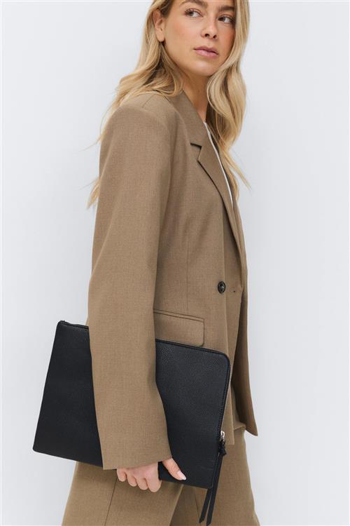 Gina Tricot - Grained pu laptop case - computer sleeves - Sort - ONESIZE - Dame