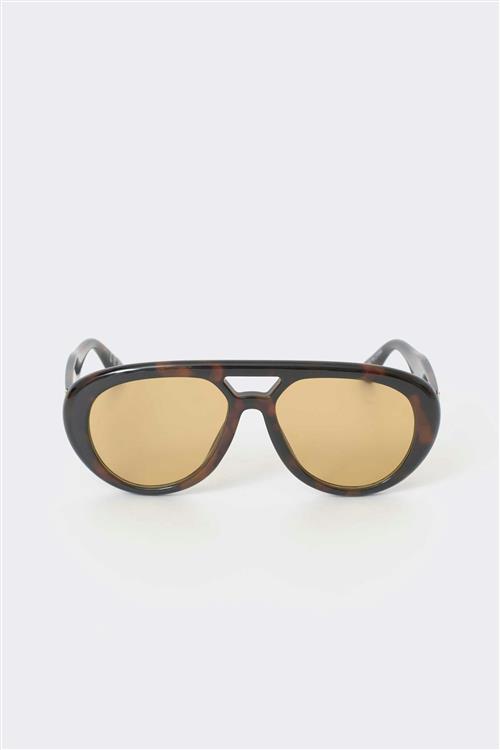 Gina Tricot - Bold aviator sunglasses - Solbriller - Beige - ONESIZE - Dame