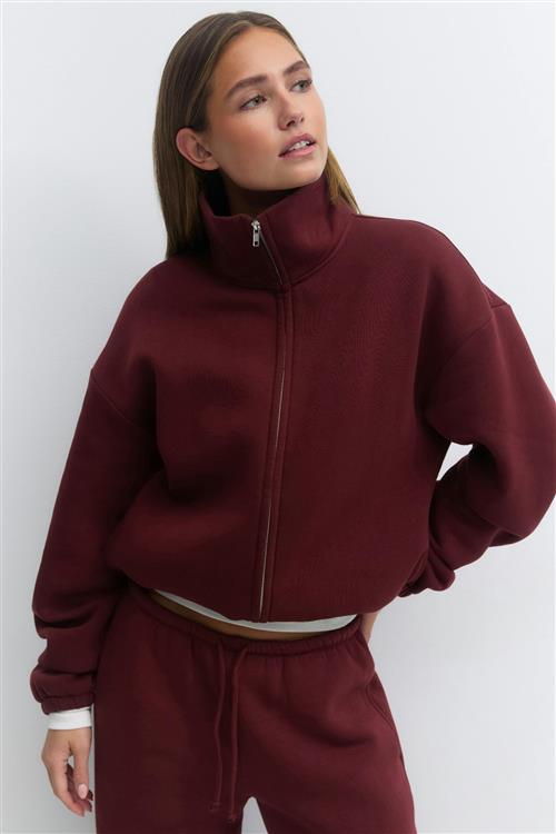 Gina Tricot - Soft sport zip sweater - Trøjer - Rød - S - Dame