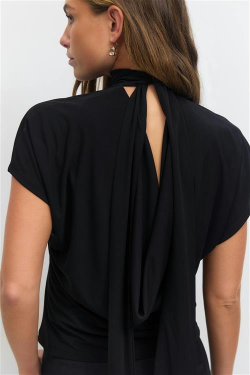 Gina Tricot - Tie top - toppe med bindebånd - Sort - XL - Dame