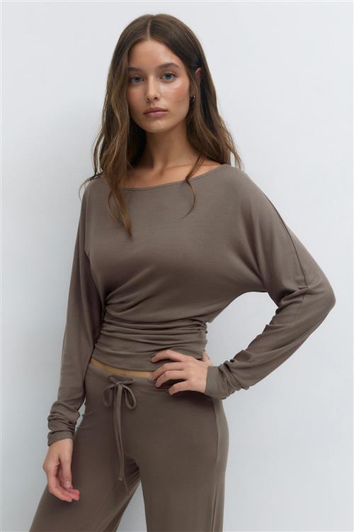 Gina Tricot - Soft slouchy loungewear top - Homewear - Brun - L - Dame