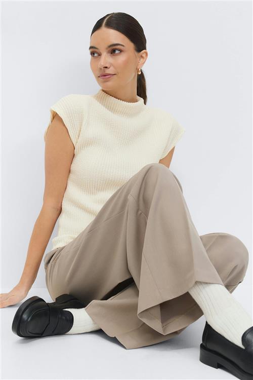 Gina Tricot - Funnel neck top - Toppe uden ærmer - Hvid - M - Dame