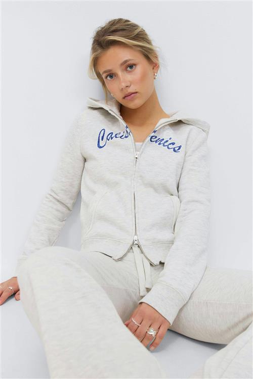 Gina Tricot - 14+ 2 way zip hoodie - Trøjer - Grå - XS - Dame