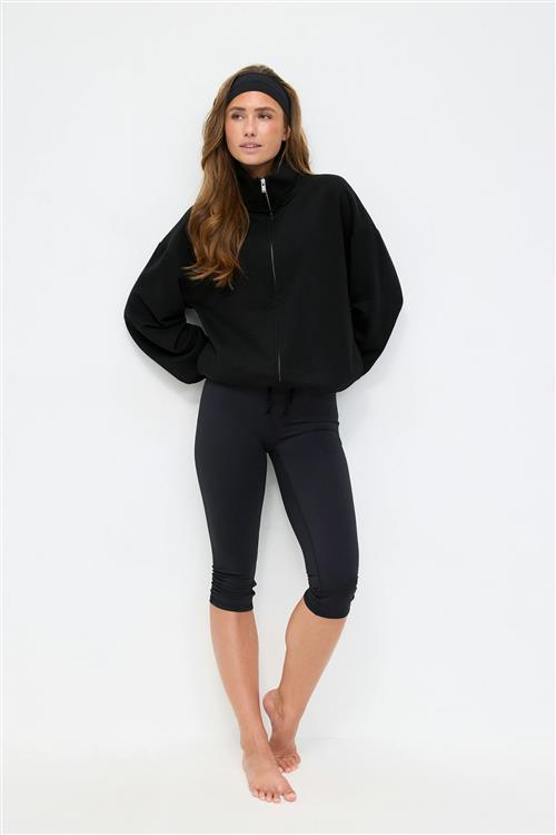 Gina Tricot - Soft sport zip sweater - Collegetrøjer - Sort - M - Dame