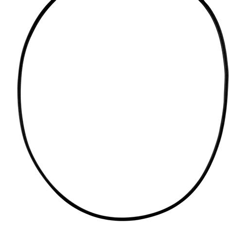 Pilgrim CHARM lædersnor halskæde, sort/sølvbelagt