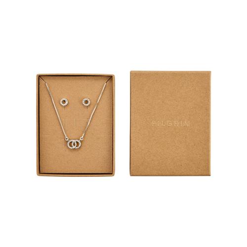 Pilgrim HARLAN gavesæt, halskæde og øreringe, sølvbelagt