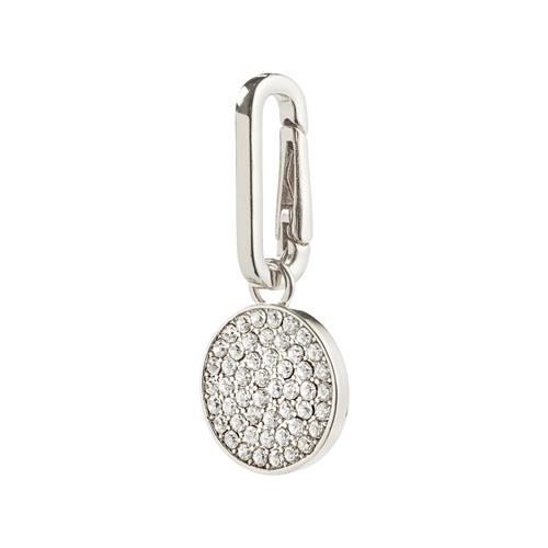 Pilgrim CHARM krystal coin vedhæng, sølvbelagt