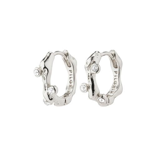 Pilgrim HERMIONE krystal hoop øreringe sølvbelagt