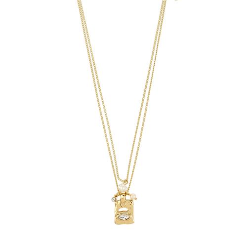 Pilgrim FIRE halskæde 2-i-1 sæt, guldbelagt