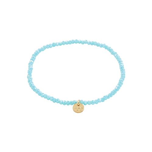 Pilgrim INDIE armbånd lyseblå, guldbelagt