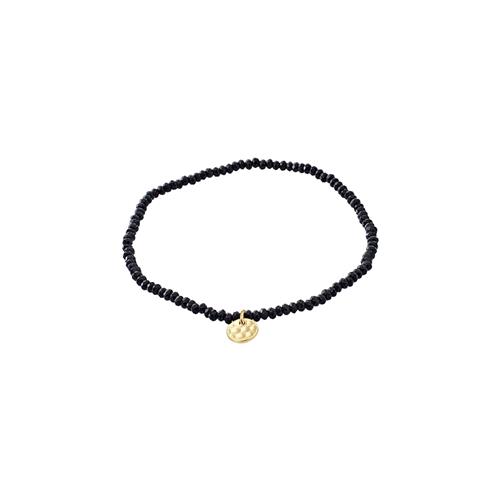 Pilgrim INDIE armbånd sort, guldbelagt