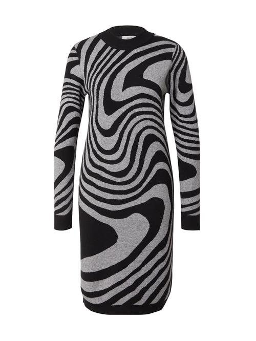 OBJECT Strikkjole 'RAY'  lysegrå / sort