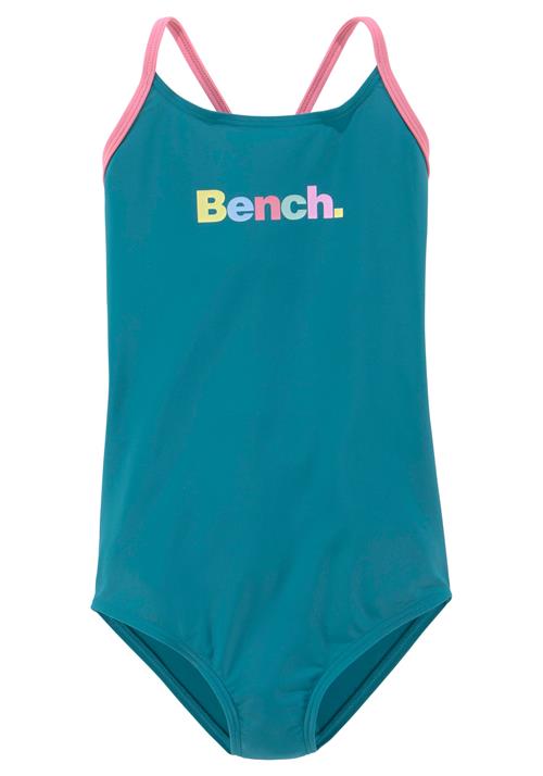BENCH Badedragt  citrongul / petroleum / lyserød