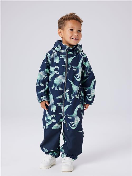 NAME IT Softshell Dragt Alfa08 Dark Sapphire Graphic Dino