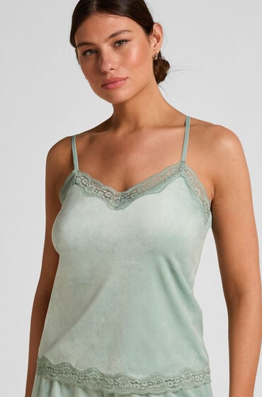 Hunkemöller Cami top Velours Lace Grøn