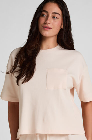 Hunkemöller Pyjama Top Waffle Lyserød