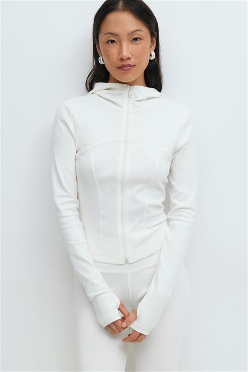 Gina Tricot - Zip hoodie jacket - hoodies - Hvid - S - Dame