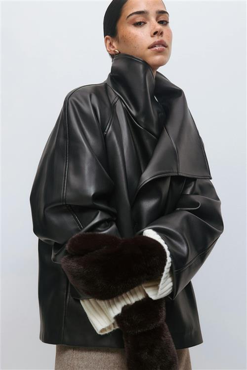 Gina Tricot - Faux fur mittens - Handsker - Brun - ONESIZE - Dame