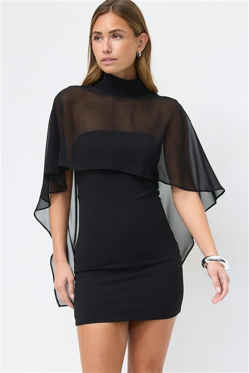 Gina Tricot - Cape tube dress - tubekjoler - Sort - L - Dame