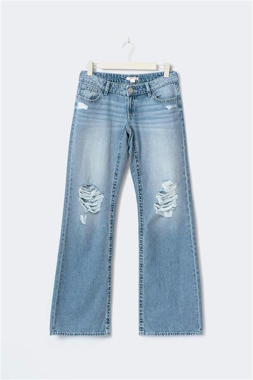 Gina Tricot - 14+ for real low loose jeans - Jeans - Blå - S - Dame