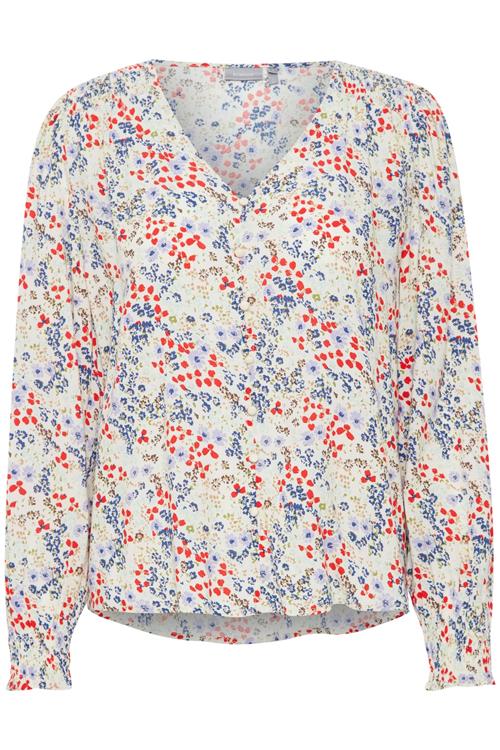 Fransa Bluse 'Flowy'  beige / blå / grå / rød