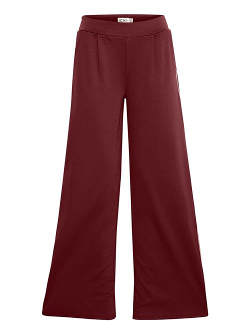 ICHI Bukser med lægfolder 'IXKate'  burgunder / hvid