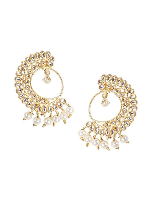 SOHI Øreringe 'Sabina'  guld / sølv / perlehvid