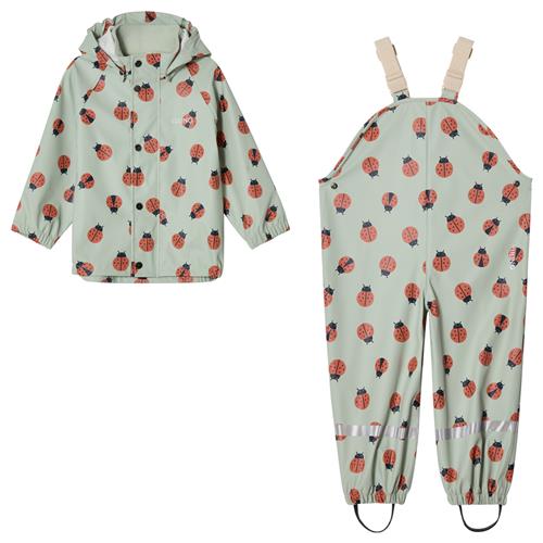 Kuling San Marino Uforet Regnsæt Pale Green Ladybug Pale Green Ladybug 134/140 cm Rain Grøn  134/140 cm  unisex