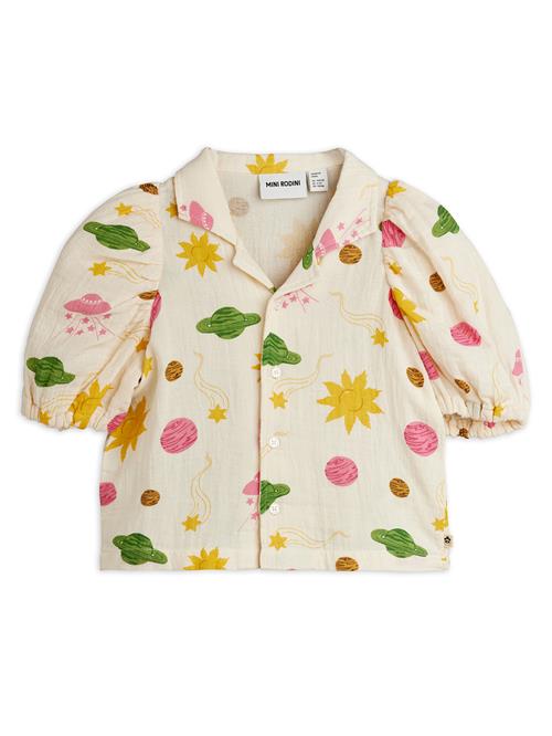 Mini Rodini Space Muslinbluse Off-white  Off-White 128/134 cm  Hvid  128/134 cm  kvinde