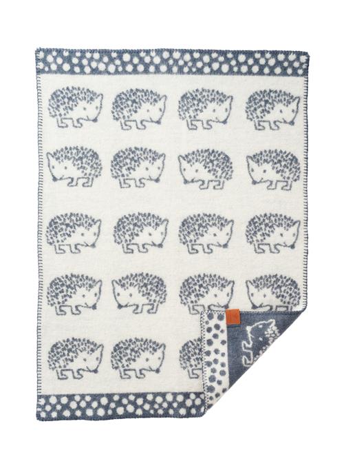 Klippan Yllefabrik Hedgehog Uldtæppe Blue  Blue-OS Wool Blå  One Size  unisex