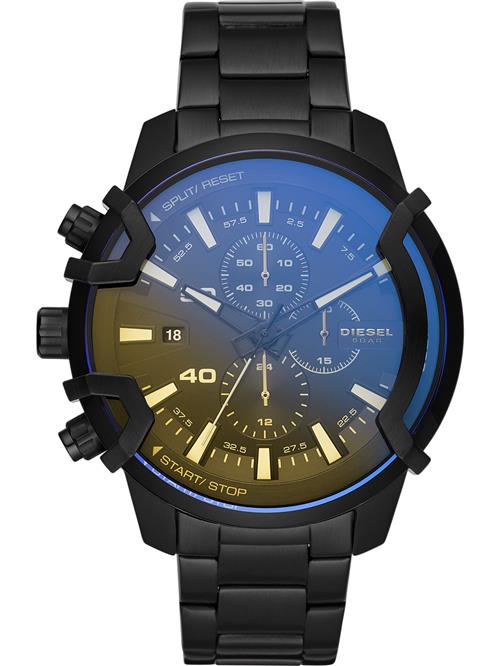 DIESEL Analogt ur 'GRIFFED'  marin / sennep / sort